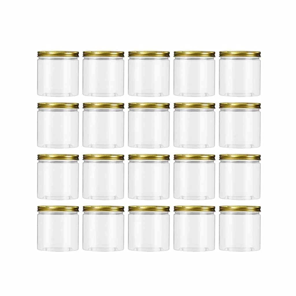 20Pcs Plastic Jars with Wide Mouth - Portable Storage Containers for Tea, Coffee, Pet Food & Dry Goods | Airtight Kitchen & Pantry Organization Solution for Home, Office & Travel Use