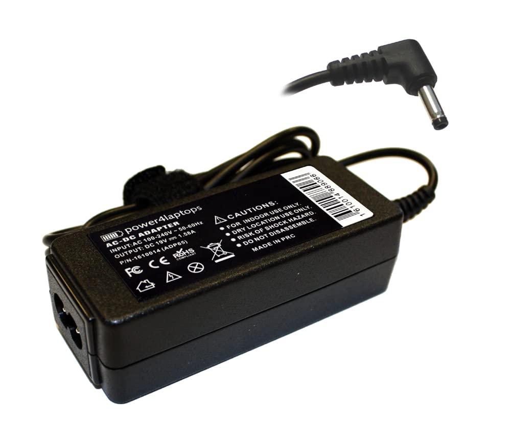 Power4Laptops 65W AC Adapter Charger for Compaq Mini 110-3001xx Laptop - Replacement Power Supply Cord with Fast Charging - Perfect for Home, Office & Travel Use