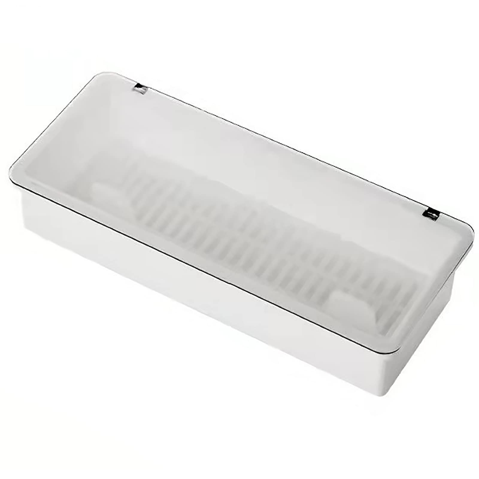 YDYBY Plastic Flatware Tray with Lid - Kitchen Drawer Organizer for Cutlery & Utensils | Silverware Storage Bin with Attachable Cover | Perfect for Kitchen Drawer Organization & Dining Table Setting