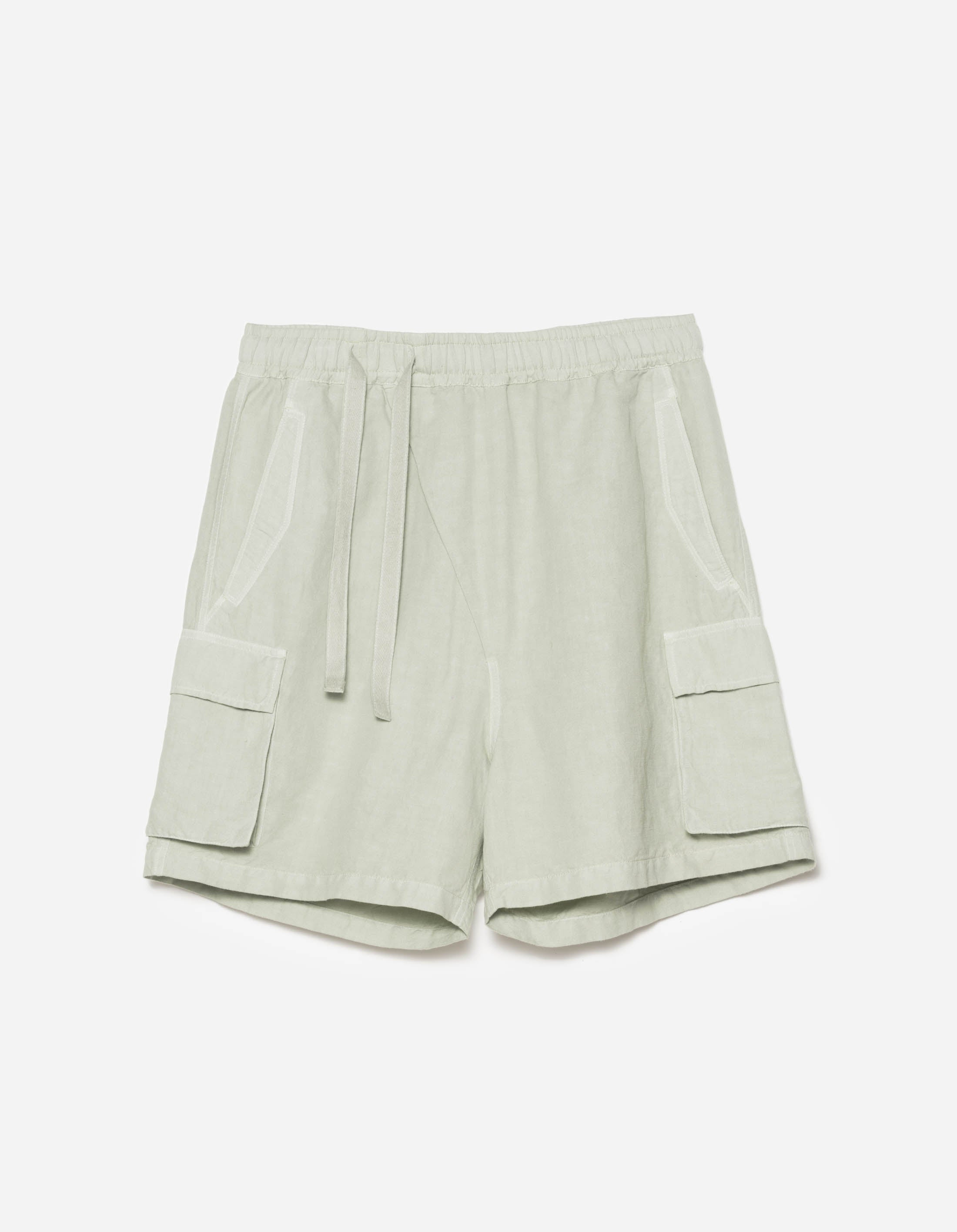 6082 Hemp Cargo Asym Track Shorts for Men - Eco-Friendly Sage Green Workout & Hiking Shorts with Asymmetric Design - Perfect for Outdoor Activities, Gym, and Casual Wear