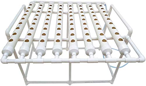 INTBUYING Hydroponic 72-Hole Plant Grow Kit - 8 Pipes 1 Layer Horizontal Garden System for Vegetables (2.5