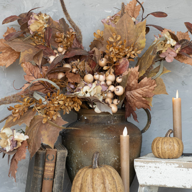 Maple Leaf & Berry Spray - Natural Home Decor for Fall & Thanksgiving - Perfect for Centerpieces, Wreaths, and Seasonal Table Settings