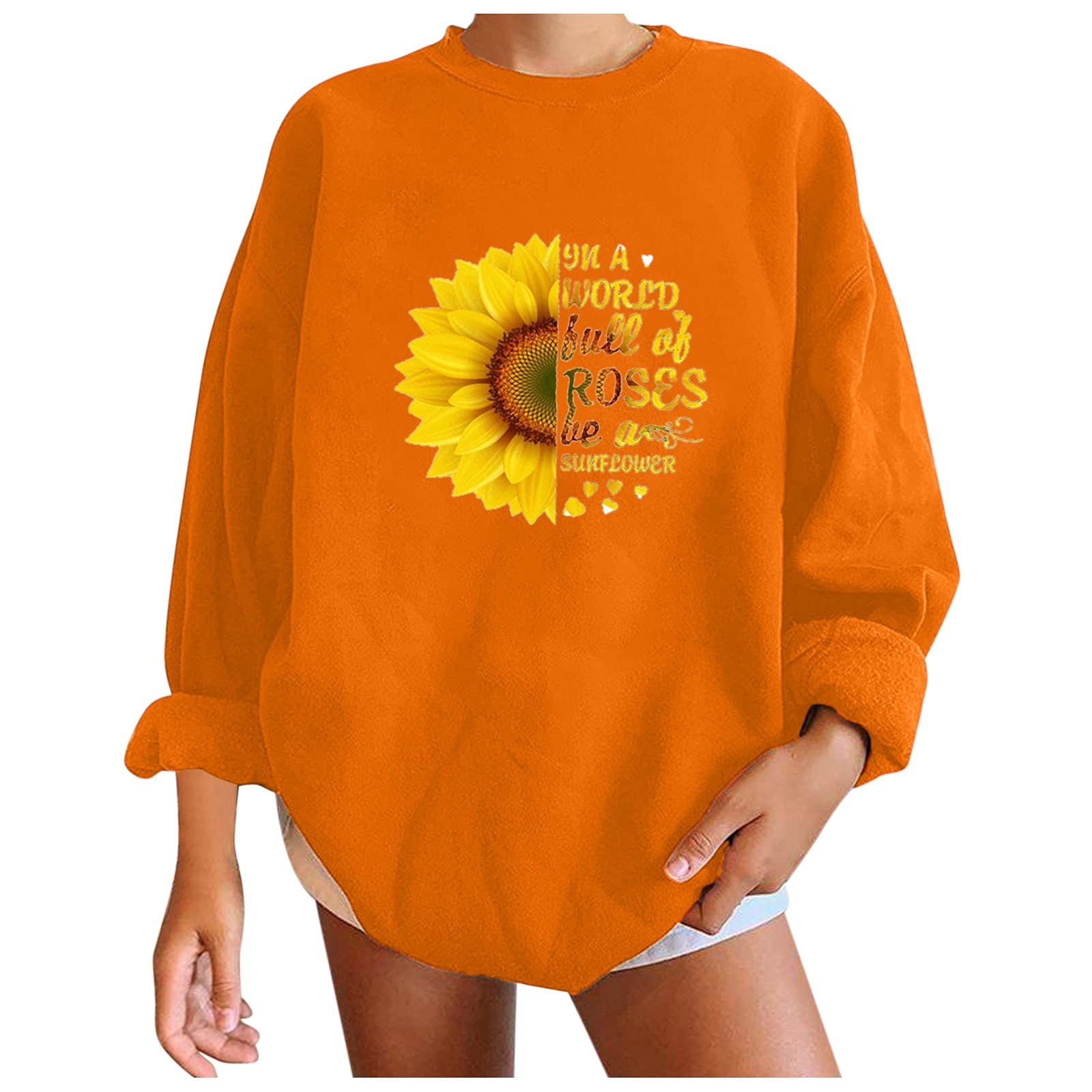 Women's Oversized Casual Sweatshirt - Long Sleeve Loose Fit Printed Hoodie, Plus Size Comfort Wear | Perfect for Lounge, Streetwear & Fall Fashion
