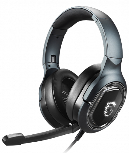 MSI Immerse GH50 Gaming Headset with Detachable Microphone & Virtual 7.1 Surround Sound - Noise Cancelling Over-Ear Headphones for PC, PS5, Xbox (Perfect for FPS Games & Online Meetings)