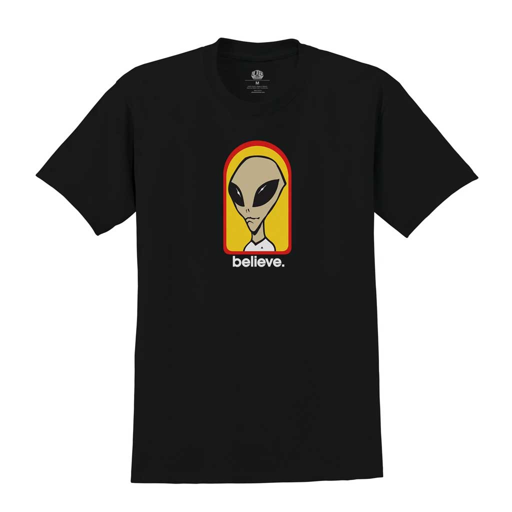Alien Workshop Believe Graphic T-Shirt for Men - Black Cotton Tee - Casual Streetwear for Skateboarding & Urban Fashion