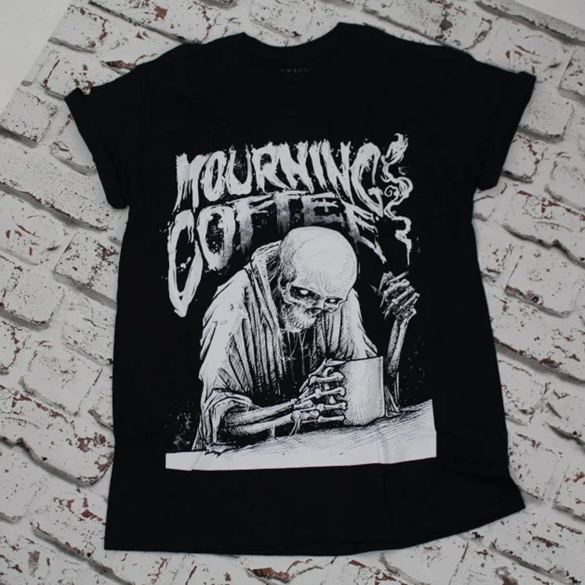 Godmachine Mourning Coffee Graphic T-Shirt - Soft Cotton Tee for Casual Wear & Coffee Lovers