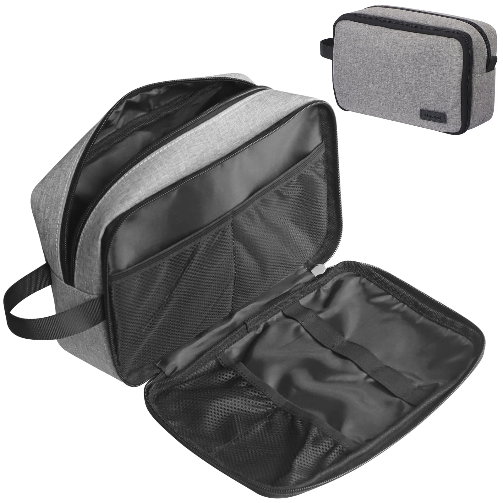 Unaone Travel Toiletry Bag for Women & Men - Waterproof Cosmetic Organizer with Multiple Pockets for Makeup, Toiletries, Brushes & Electronics - Perfect for Air Travel, Gym, Camping & Daily Use