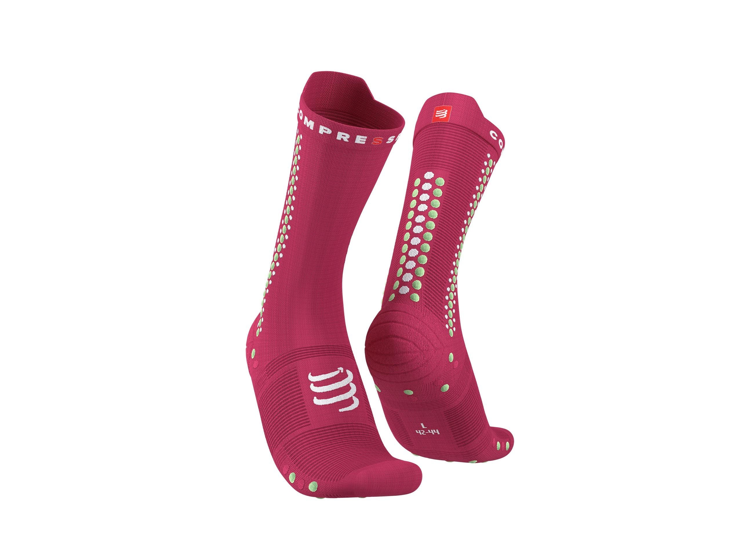 Compressport Unisex Pro Racing Socks v4.0 - Performance Cycling Socks for Men & Women - Breathable & Supportive Athletic Socks - Jazzy/Paradise Green - Ideal for Cycling, Running, Triathlons & High-Intensity Workouts