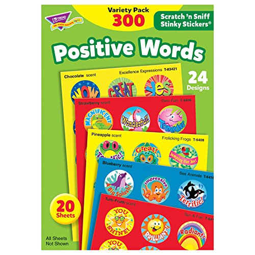 Trend Enterprises T-6480-3 Acid-Free Stinky Stickers Variety Pack - 300 Positive Words Stickers per Pack (3 Packs) - Perfect for Classroom Rewards, Scrapbooking & Kids' DIY Projects