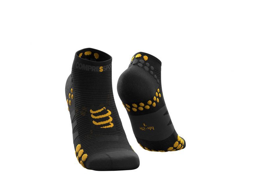 COMPRESSPORT Unisex Pro Racing Socks V3.0 - Performance Running Socks for Men & Women, Low Cut, Breathable & Cushioned, Black Edition 2022 - Ideal for Marathon, Trail Running & Triathlon Training