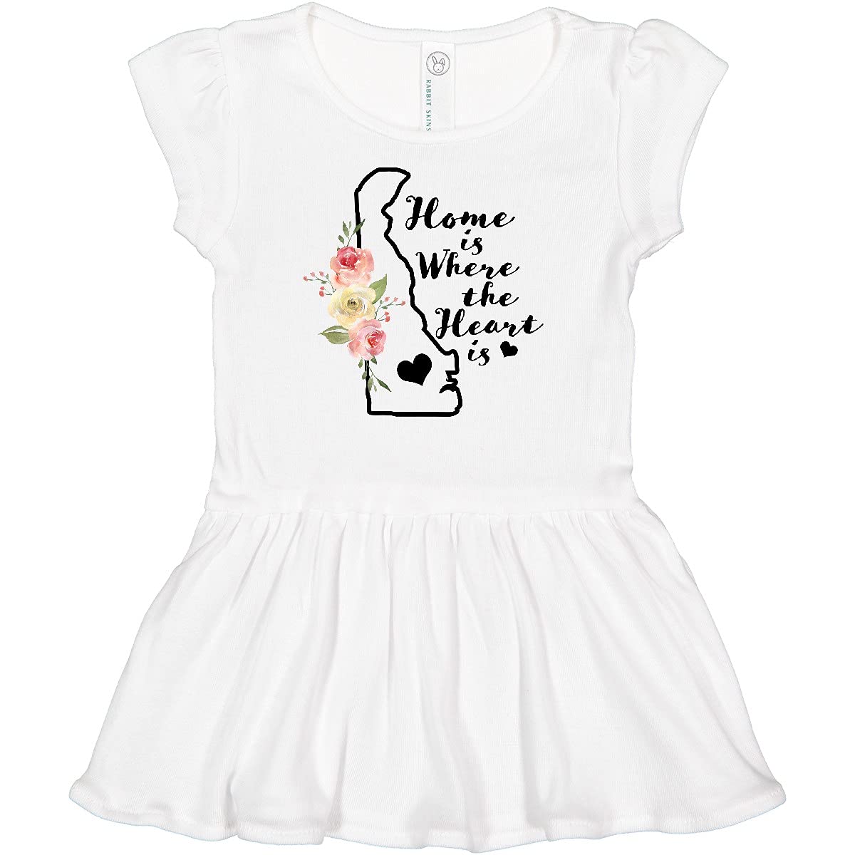 Inktastic Delaware Home is Where The Heart is Watercolor Print Infant Dress - Perfect for Baby Showers, Family Photos & Special Occasions