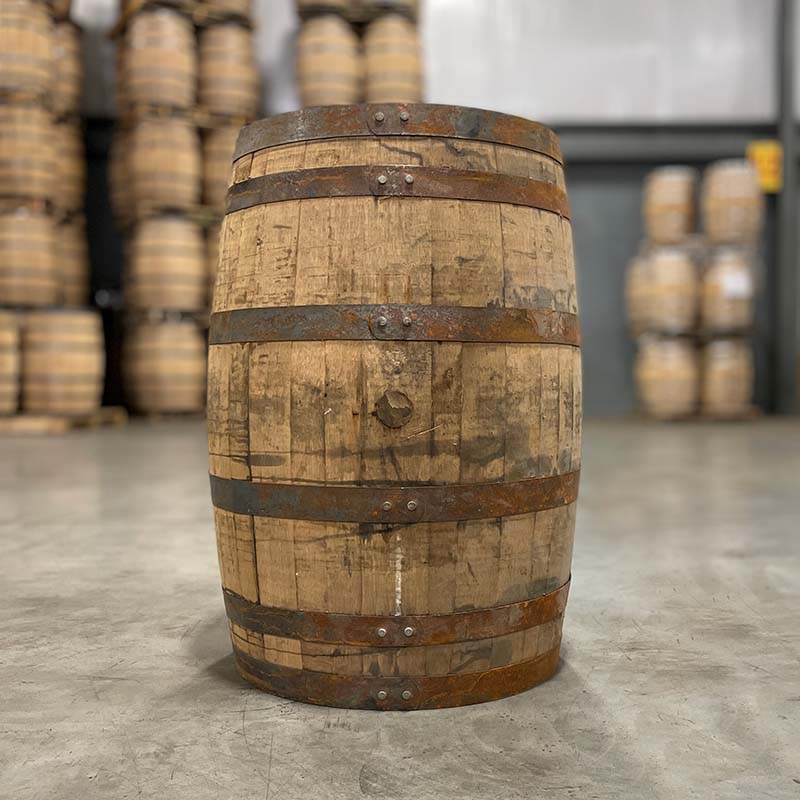 Rieger's Bourbon Barrel - Fresh Dumped, Once Used American Oak Whiskey Barrel for Aging Spirits, Home Brewing & DIY Projects - Perfect for Bourbon, Whiskey, Wine & Beer Maturation