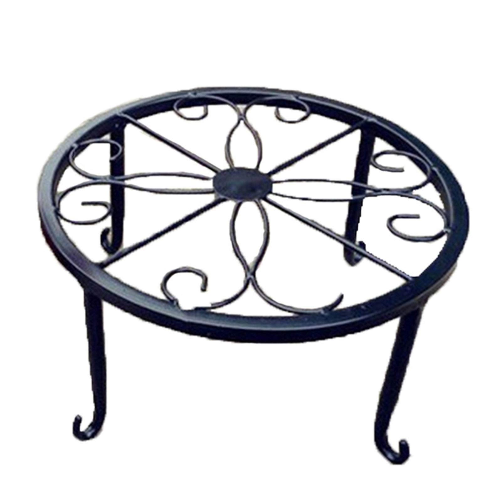 Black Iron Plant Stand for Indoor & Outdoor Use - Decorative Flower Pot Holder with Sturdy Metal Base - Perfect for Garden, Patio, Balcony & Home Decor