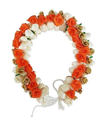 Pelo Newly Designed Artificial Gajra Hair Bun Accessory for Women & Girls - Orange Floral Hair Jewelry (25g, Pack of 1) | Perfect for Weddings, Parties & Traditional Events