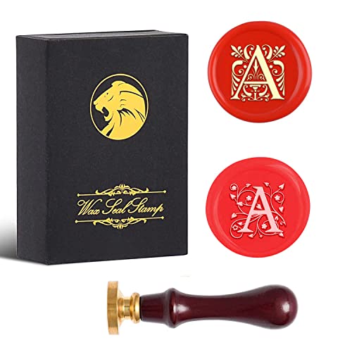 iTERYOU 2Pcs Letter A Wax Seal Stamp Kit with Gift Box - A to Z Series Wax Seal Stamp Set for DIY Invitations, Wedding Favors, Thank You Cards & Holiday Gifts (Thanksgiving, Christmas, Birthday)