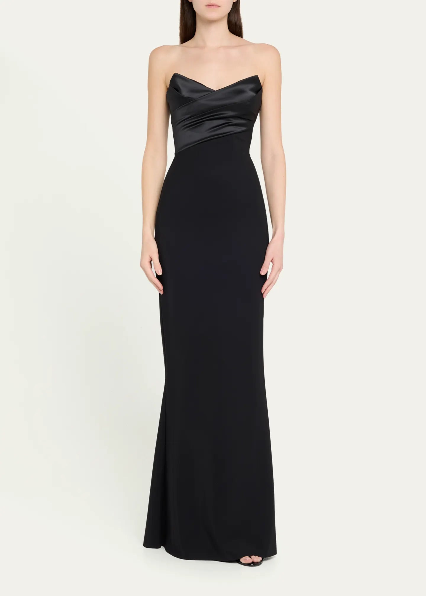 Bairei Strapless Jersey Column Gown - Elegant Black Formal Dress for Evening Gala, Wedding Guest, Prom & Special Occasions