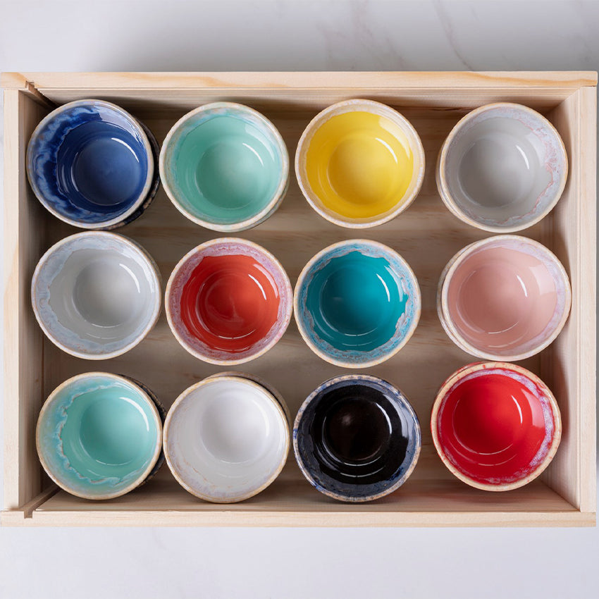 Costa Nova Grespresso Wooden Display Box - 40 Espresso Cups Set for Coffee Shops, Restaurants & Home Baristas | Premium Wooden Coffee Cup Holder for Espresso Serving & Stylish Display