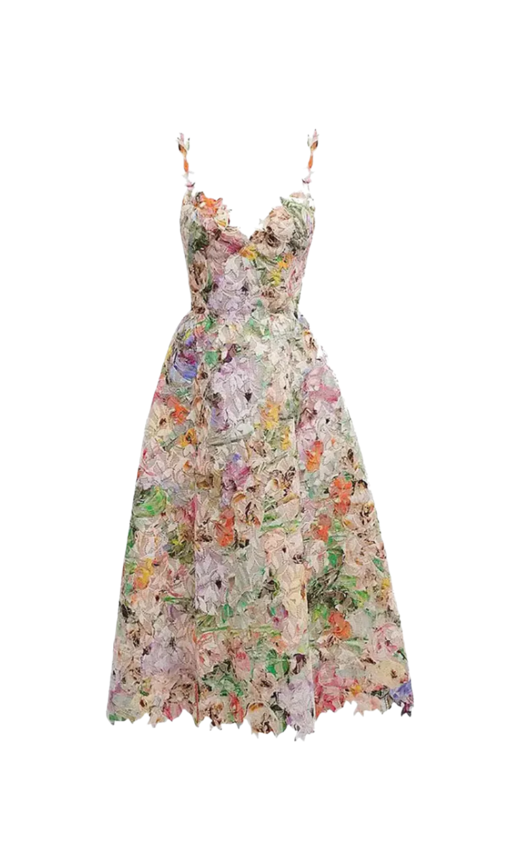 Elegant Hollow Lace Midi Dress - Floral Embroidery Summer Dress for Women - Perfect for Weddings, Parties & Beach Vacations