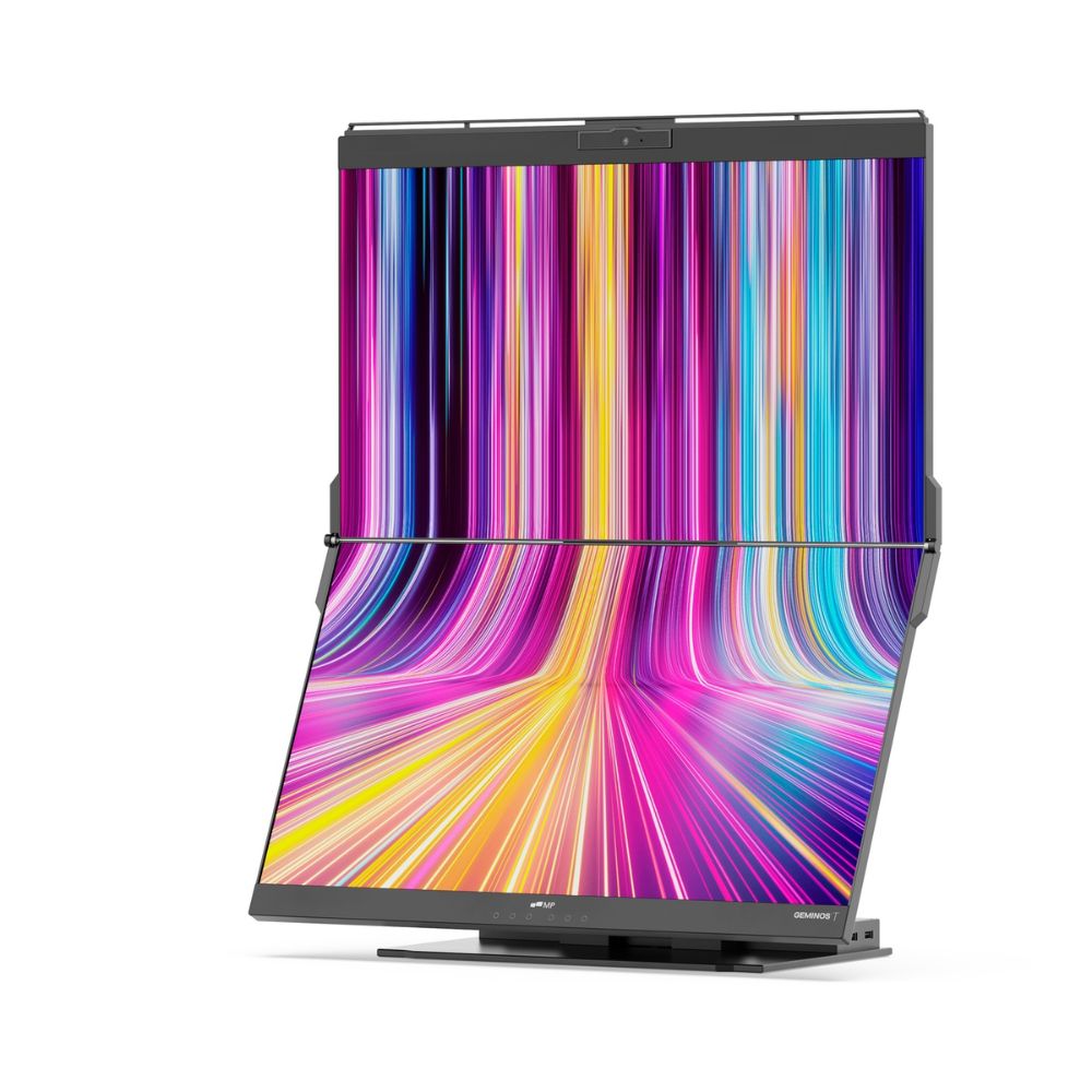 Mobile Pixels Geminos T Dual 24 Stacked Monitor - Dual Screen Setup for Productivity | Perfect for Coding, Trading & Multitasking