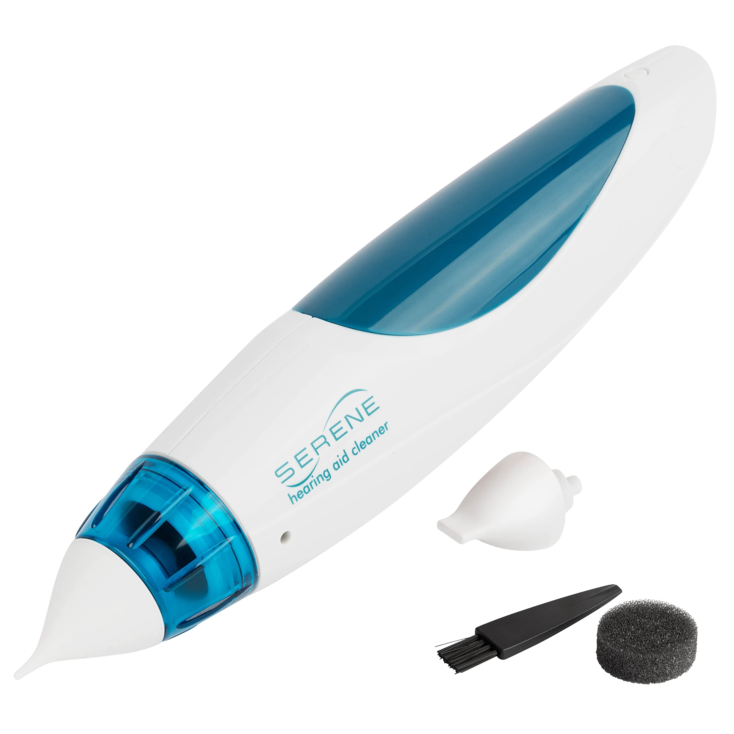 Serene Innovations Hearing Aid Cleaning Kit – Earwax Removal Tool with 4 AA Battery-Powered Vacuum for Hearing Aids, Earbuds & In-Ear Monitors – Perfect for Daily Hearing Device Maintenance & Wax Buildup Prevention