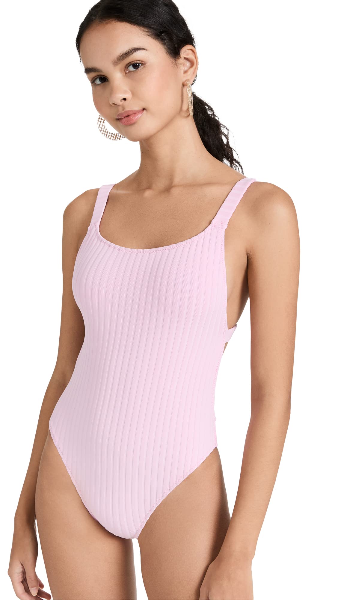 Solid & Striped Women's The Solid Rib Toni One Piece Swimsuit - High Waisted Tummy Control Bathing Suit for Women, Perfect for Beach Vacations, Pool Parties & Summer Getaways