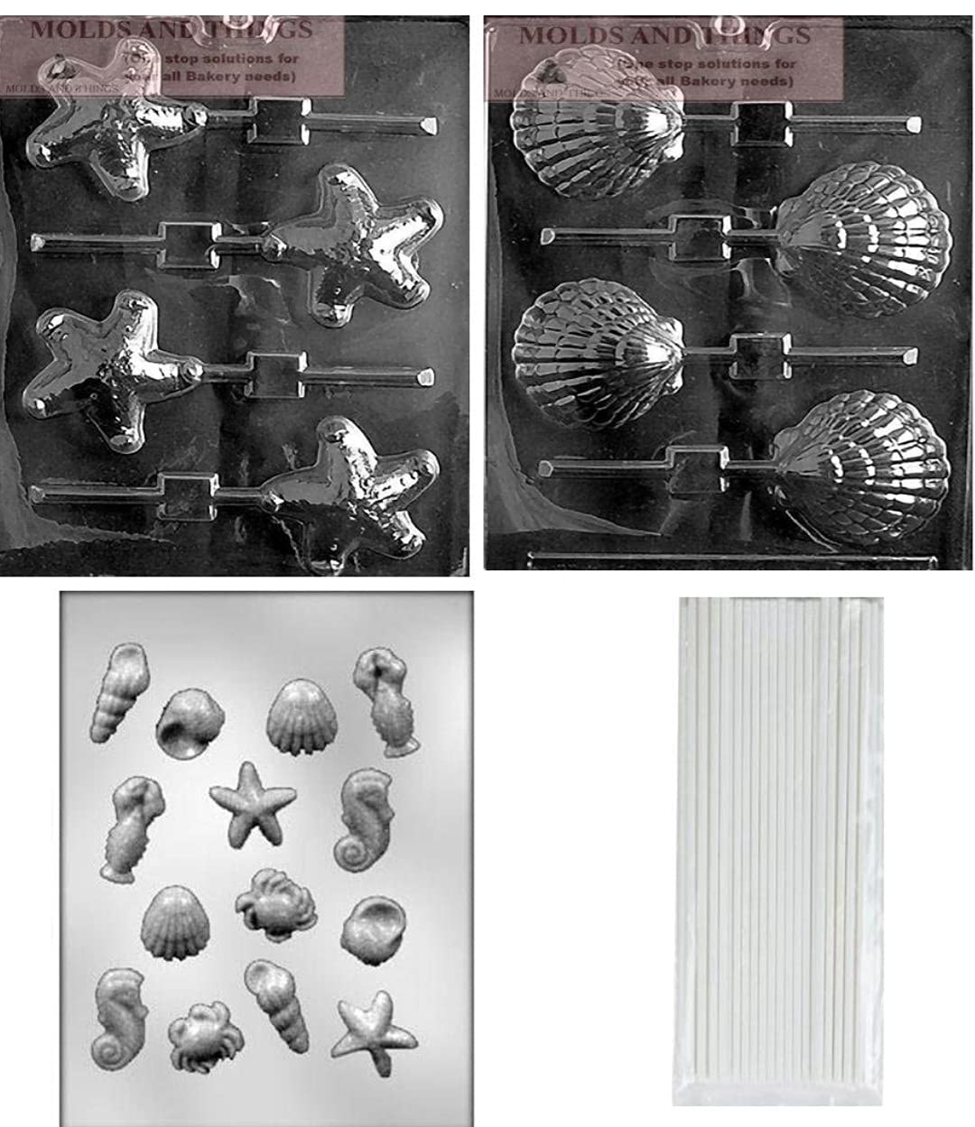 Premium Shell, Starfish & Sea Creatures Chocolate Candy Molds Set - Includes Detailed Molding Instructions - Perfect for DIY Candy Making, Birthday Parties & Beach-Themed Desserts