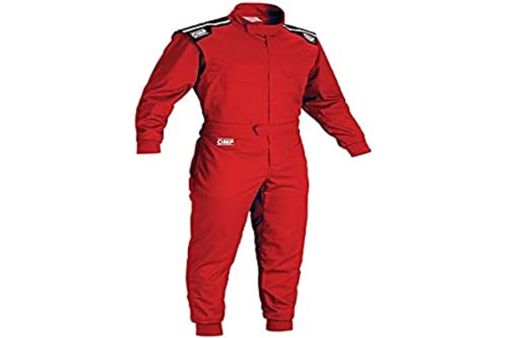 OMP Summer-K Red Racing Overalls - Size XXL (KA0-1719-A01-061-XXL) | Professional Motorsport Suit for Karting, Auto Racing & Track Days
