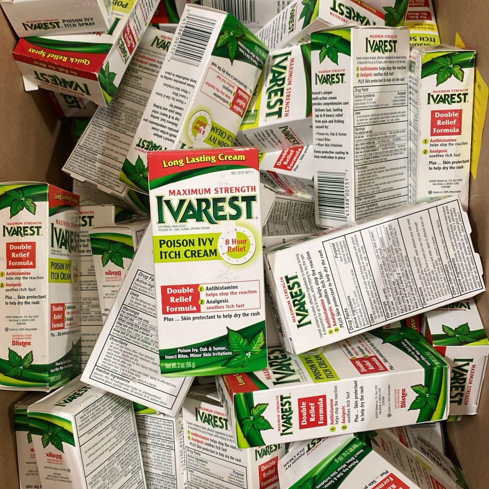 Ivarest Maximum Strength Poison Ivy Itch Cream - 2oz (Pack of 50) - Fast Relief for Poison Ivy, Oak & Sumac Rashes - Perfect for Outdoor Activities, Camping & Hiking