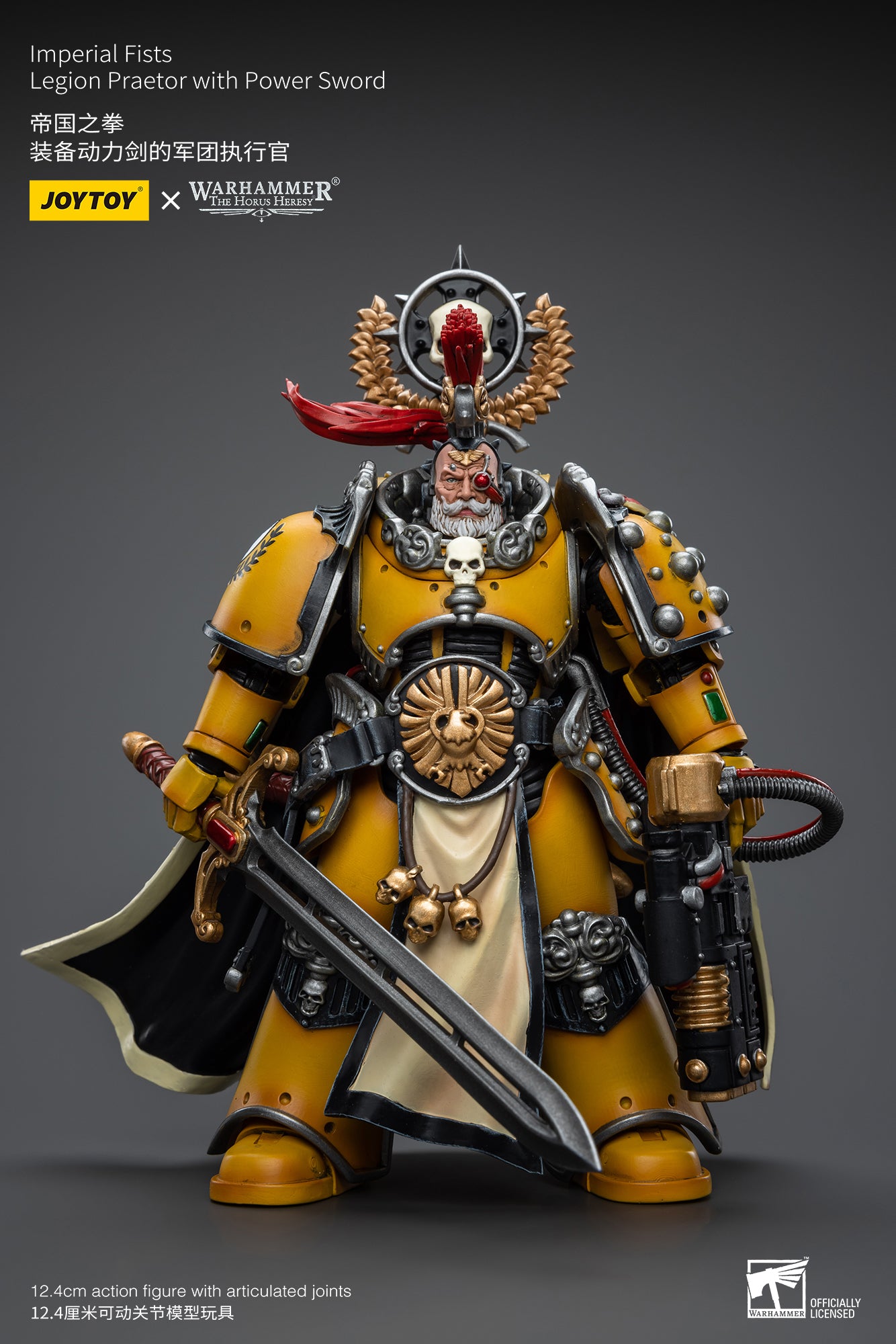1/18 JOYTOY Warhammer The Horus Heresy Imperial Fists Legion Praetor Action Figure with Power Sword - Reissue Collectible Model for Display & Gaming Scenes