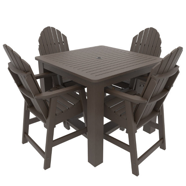 Premium Muskoka 5-Piece Square Counter Bistro Dining Set - Outdoor Patio, Garden, Deck & Poolside Furniture for Relaxing Meals