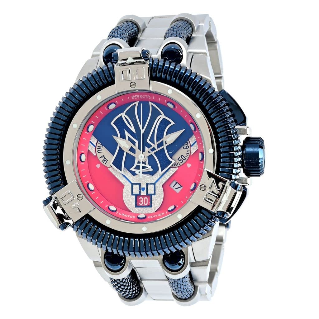 Invicta Men's MLB 43143 Quartz Watch - Stainless Steel Sports Watch with Date Window, Water Resistant - Perfect for Baseball Fans, Casual Wear & Everyday Use