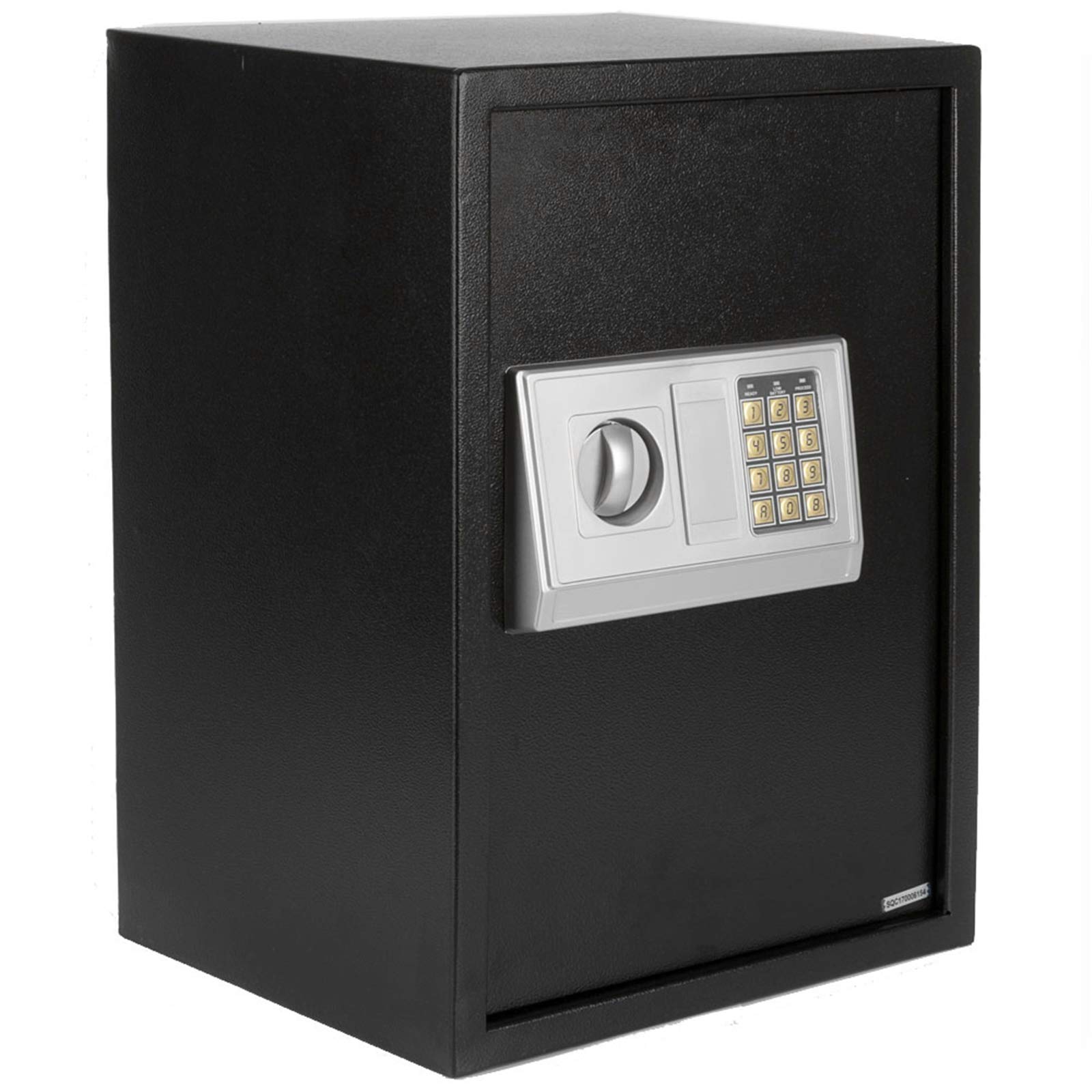 Henf Digital Safe Box with Keypad & Combination Lock - Heavy Duty Steel Alloy Security Safe for Home, Office, Hotel - Fireproof Cash Box for Jewelry, Guns, Documents & Valuables (41L, Black & Silver) - Perfect for Bedroom Closet, Retail Stores & Business Security
