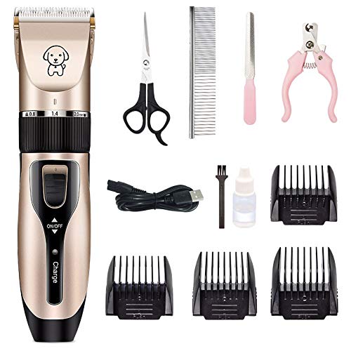 Professional Electric Pet Grooming Clippers for Dogs & Cats - AOOF Beauty of Love Dog Shaver with Push Scissors Technology - Perfect for Teddy, Poodle & Cat Hair Trimming at Home