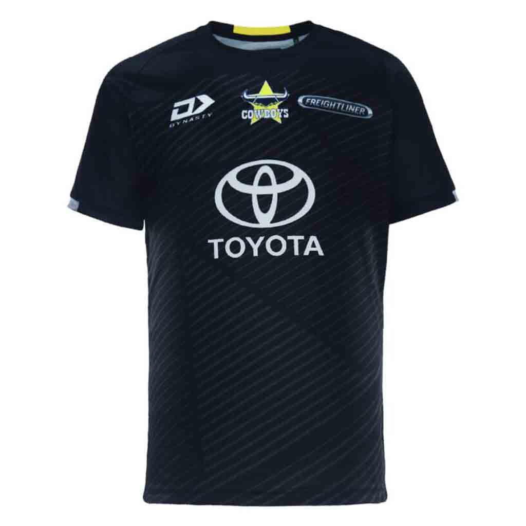 North Queensland Cowboys 2024 Alternate Training Tee - Black Adult Size - Breathable Football Jersey for Fans & Players - Perfect for Training, Games & Casual Wear