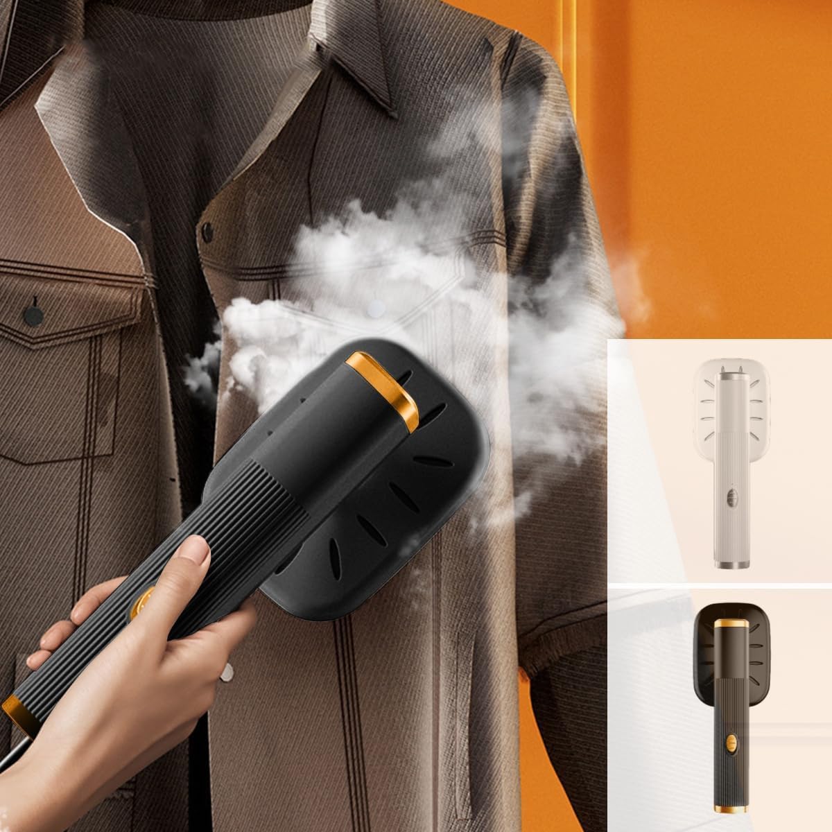 Portable Handheld Steam Iron & Fabric Wrinkle Remover - 180° Rotatable Mini Travel Iron for Shirts, Dresses, Clothes - Compact Home & Travel Steamer for Quick Ironing (Black) | Perfect for Business Trips, Vacations & Daily Outfits