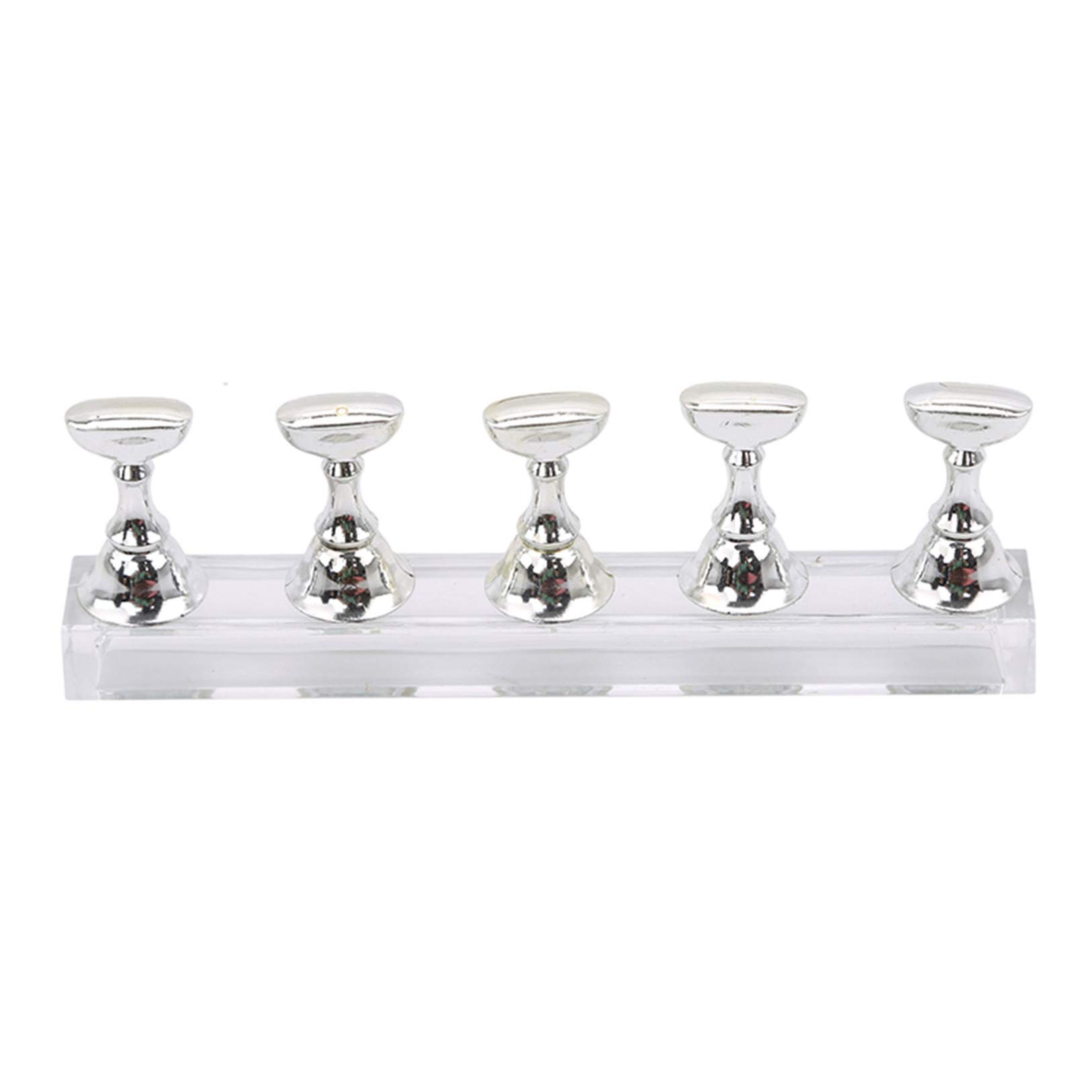 Flybloom Acrylic Nail Display Stand - Professional Nail Tip Practice Holder for DIY Manicure & Nail Art Training - False Nail Tip Organizer for Salon & Home Use (Silver) | Perfect for Nail Technicians, Students & Beauty Enthusiasts
