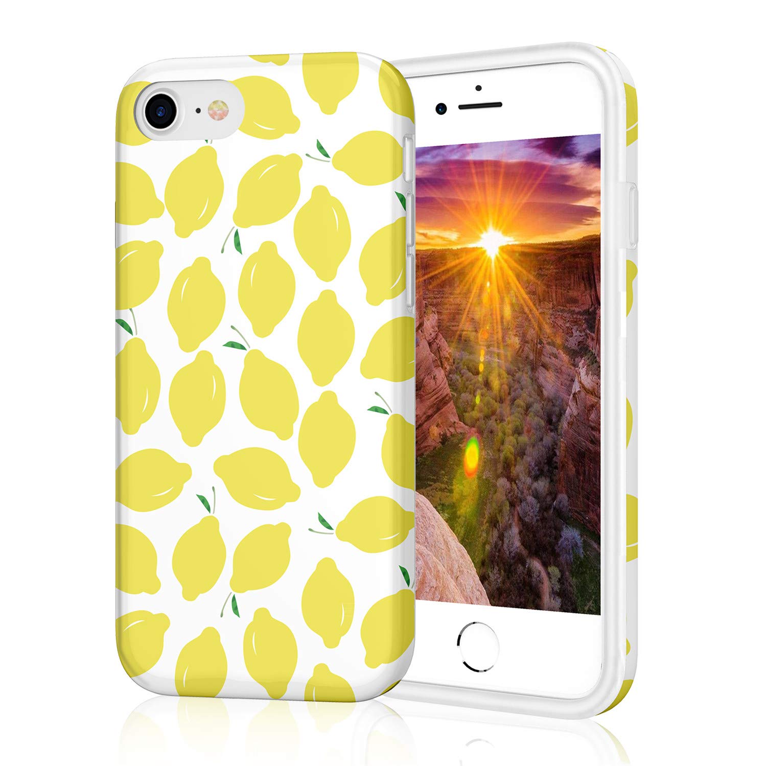 Premium Slim Clear Silicone Case for iPhone 7/8/SE (2nd Gen) - Cute Summer Lemons Design, Soft TPU Protective Cover for Women & Girls - Perfect for Everyday Use, School, Work & Travel