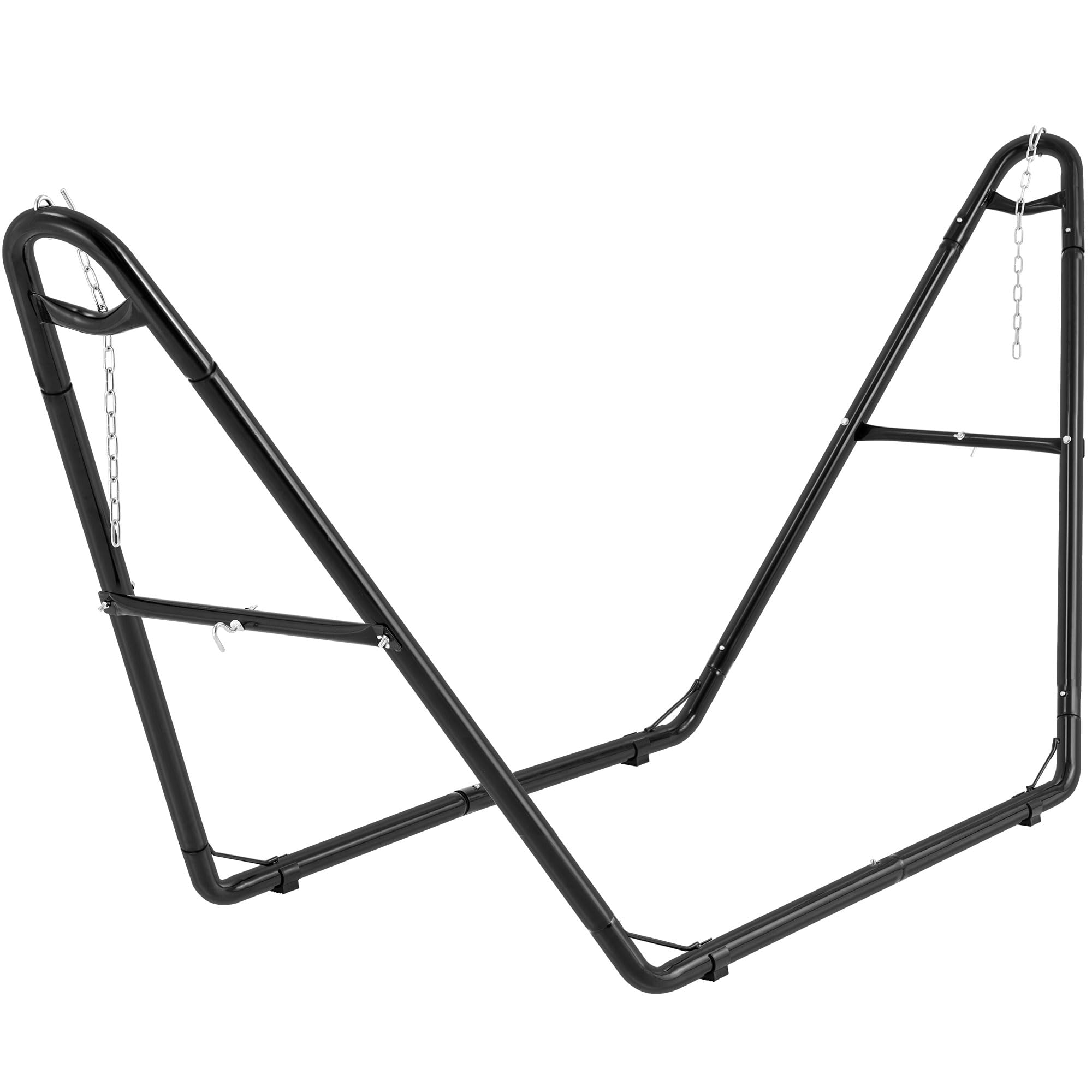 Heavy Duty Universal 2-Person Hammock Stand - 660LBS Weight Capacity, Steel Frame for 9.6-14ft Hammocks, Indoor & Outdoor Use - Perfect for Backyard, Patio, Camping & Beach Relaxation (Black)