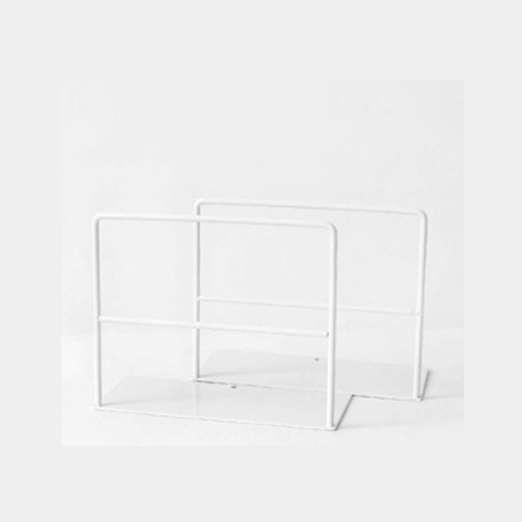 ZANZAN Metal Desk Bookshelf Organizer - Adjustable Large-Capacity Office Bookcase, Kids Room Decoration Book Display Rack, 1 Pair White Bookshelf Stand - Perfect for Home Office, Study Room & Classroom Organization