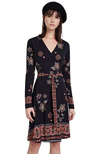 Desigual Women's Long Sleeve Dress - Elegant Floral Print Maxi Dress for Casual Wear, Office & Special Occasions
