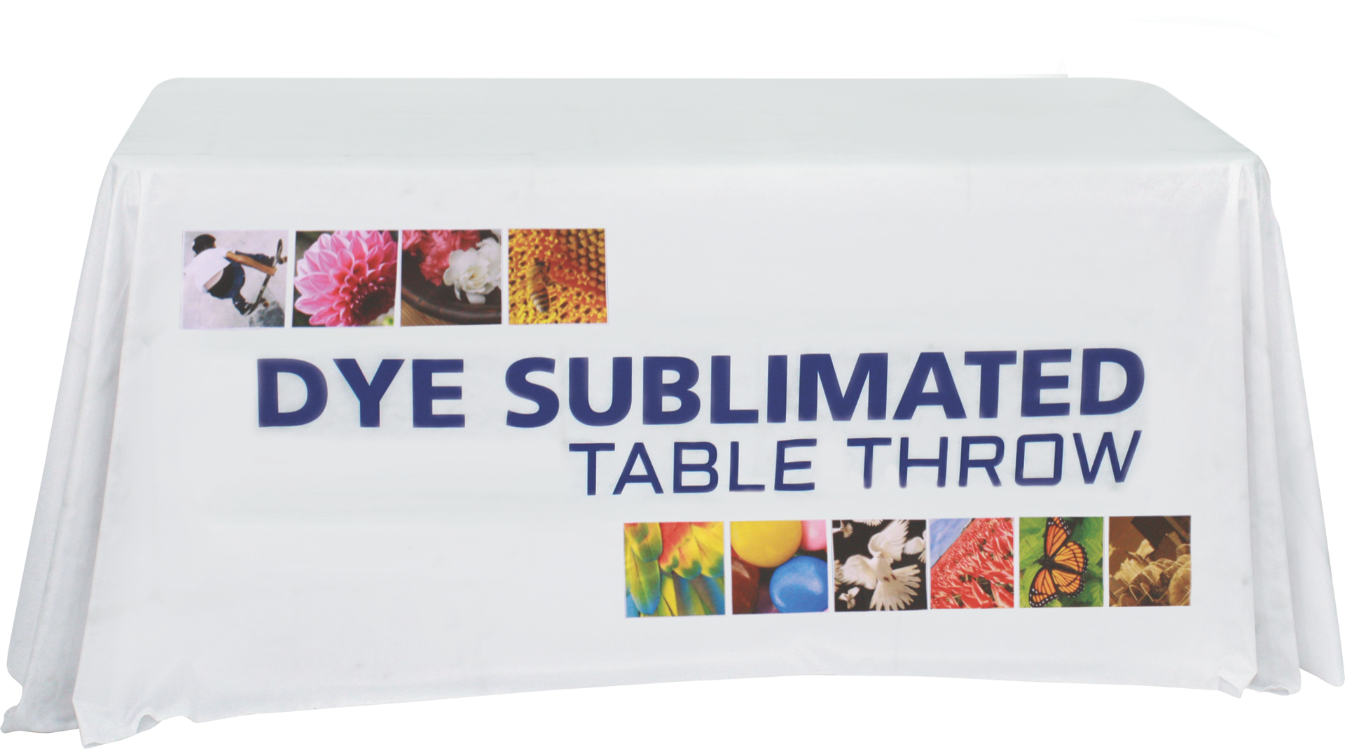 4 Foot Premium Printed Table Throw - Waterproof & Washable Table Cover for Parties, Events, and Home Decor - Perfect for Birthday, Wedding, and Holiday Celebrations
