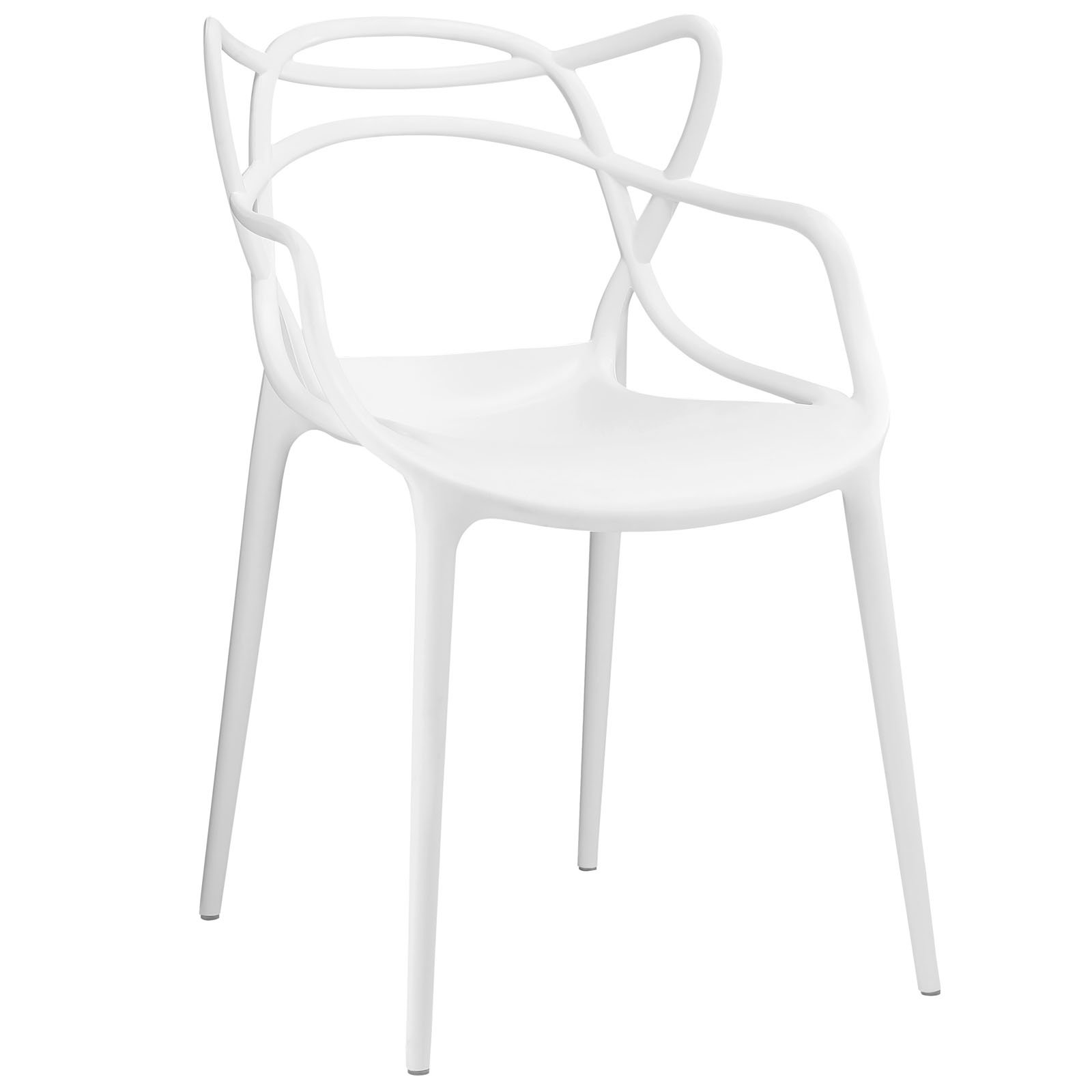 Modway Entangled Modern Molded Plastic Dining Chair - White Kitchen & Dining Armchair, Sturdy & Comfortable, Fully Assembled - Perfect for Breakfast Nook, Small Spaces & Contemporary Dining Rooms