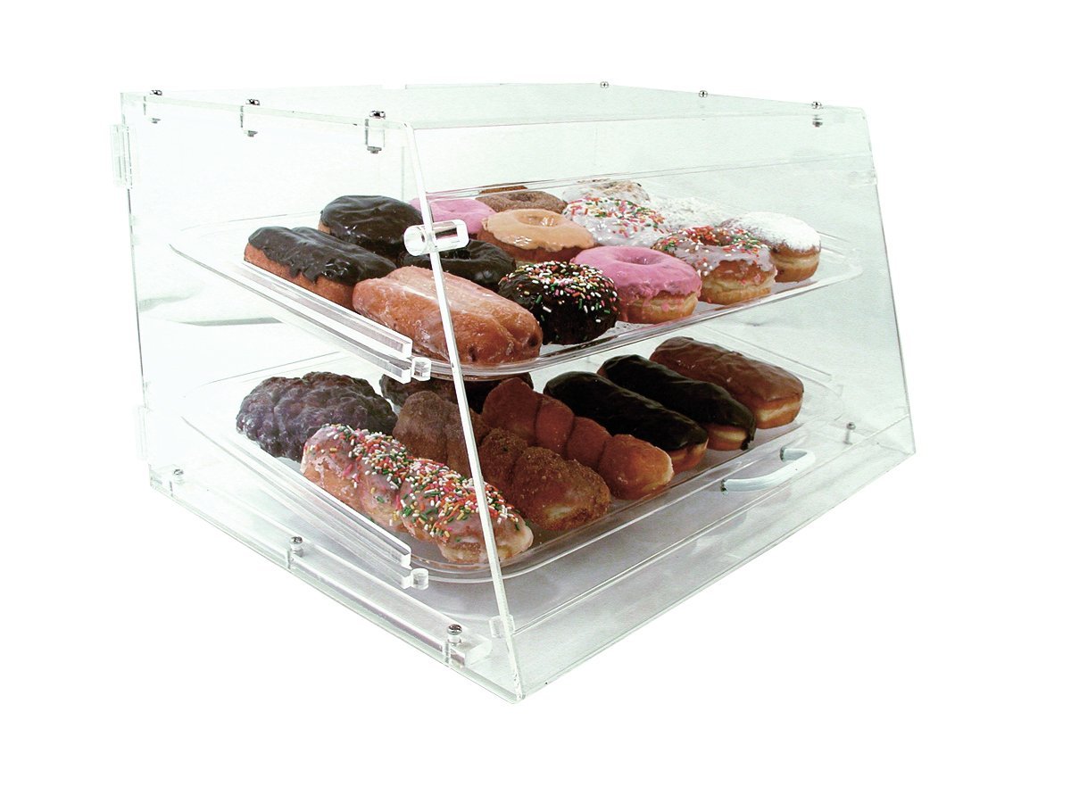 Update International 2-Tier Acrylic Display Case for Bakery, Desserts & Retail Merchandise - Perfect for Showcasing Pastries, Cupcakes & Small Products