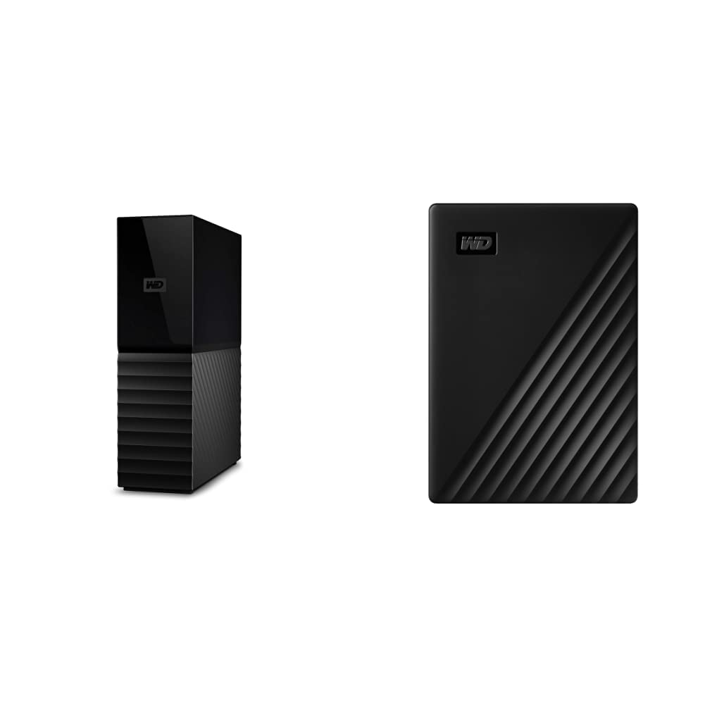 WD 6TB My Book Desktop External Hard Drive & 4TB My Passport Portable HDD - USB 3.0/2.0 Compatible, High-Capacity Storage for PC, Mac, Gaming & Backup (Black) - Perfect for Home Office, Business Data Storage & Multimedia Archives
