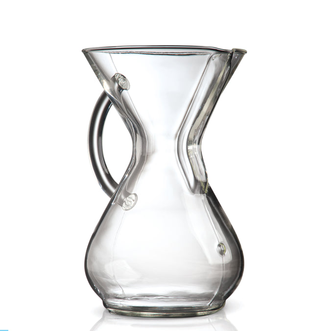 Chemex 6 Cup Glass Handle Pour Over Coffee Maker - Perfect for Home Brewing, Office Use & Specialty Coffee Lovers