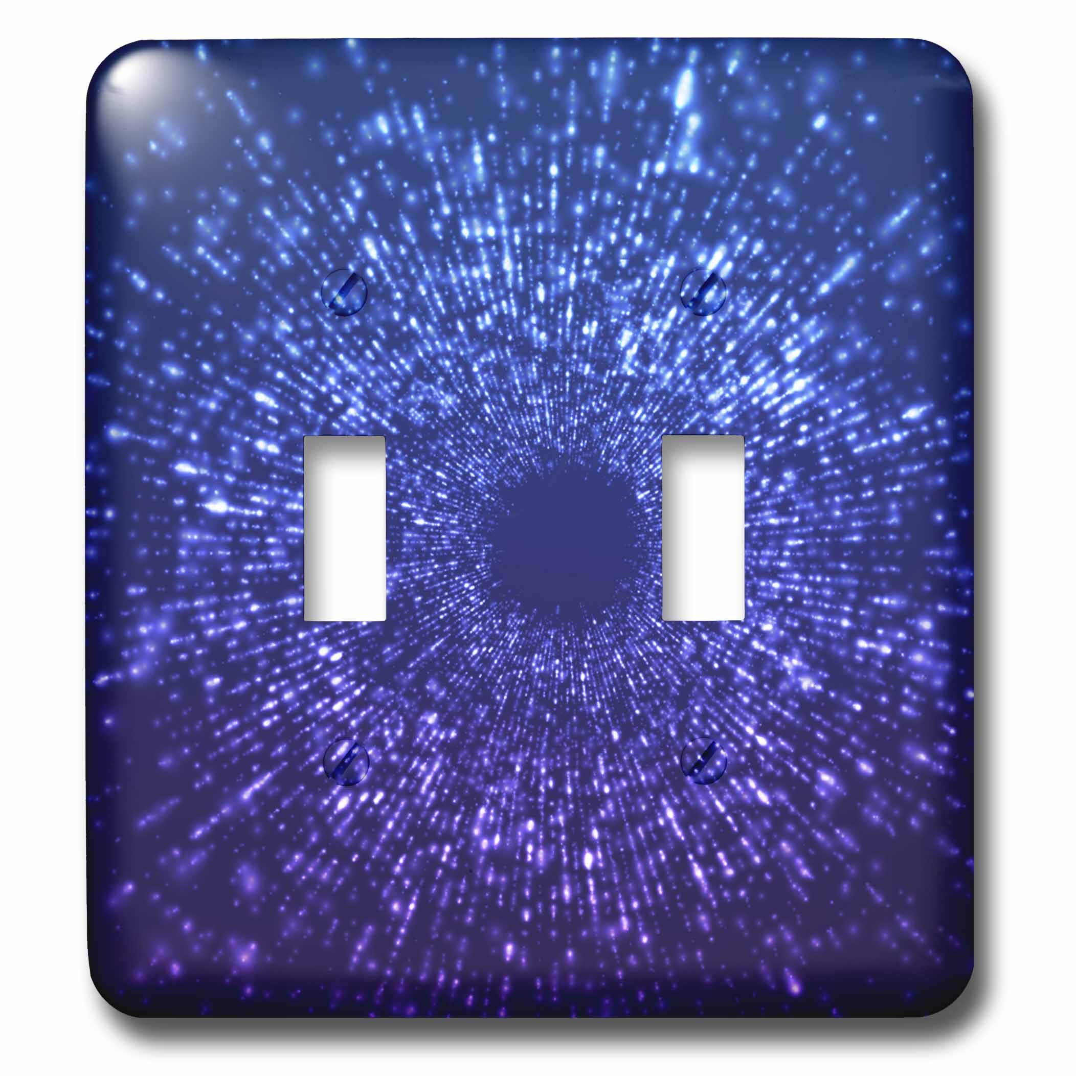 3D Rose Blue Space Starburst Abstract Graphic Toggle Switch - Decorative Light Switch Cover for Bedroom, Living Room & Office Decor
