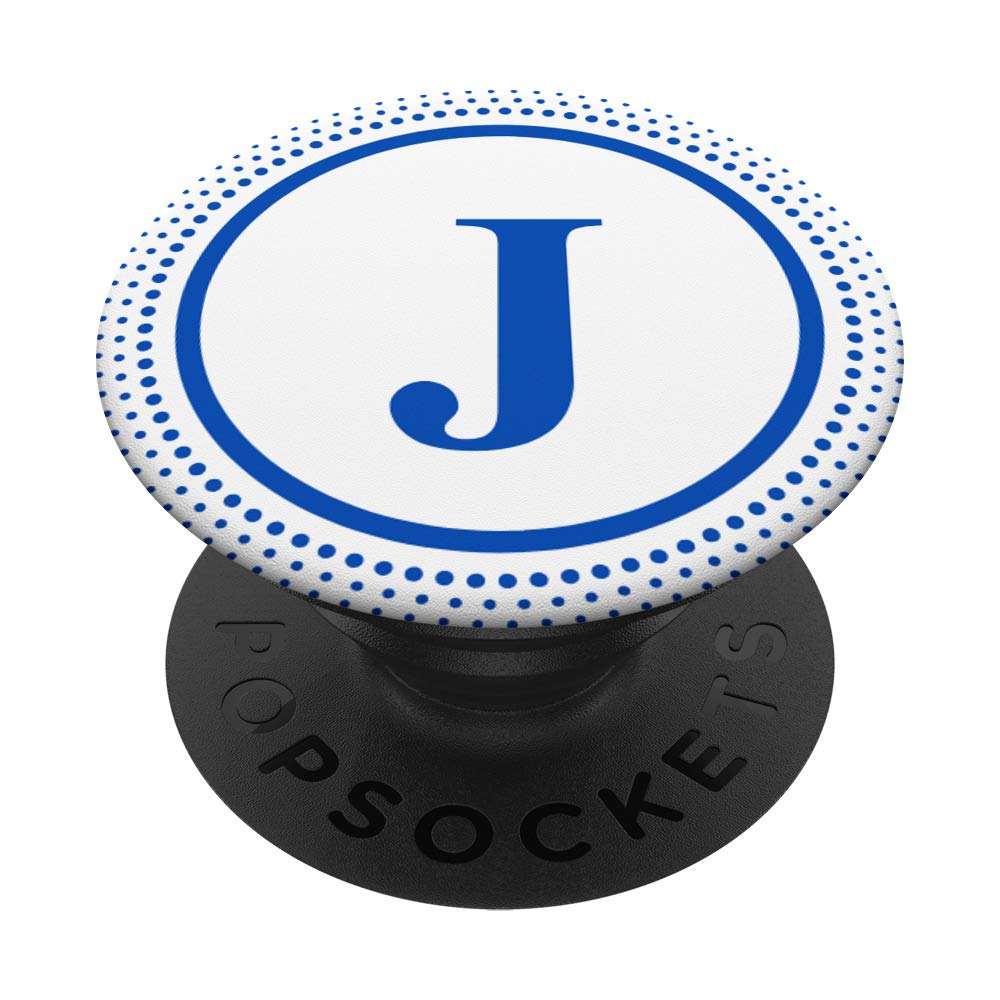 J Monogram Sapphire Blue PopSocket Grip & Stand for Phones & Tablets - Perfect for Home, Office, and Travel Use