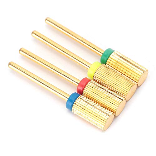 4pcs Durable Nail Drill Bits Set - Positive & Negative Nail Art Drill Bits for Grinding, Carving, Polishing & Sharpening | Professional Manicure Pedicure Tools for Salon & Home Nail Care