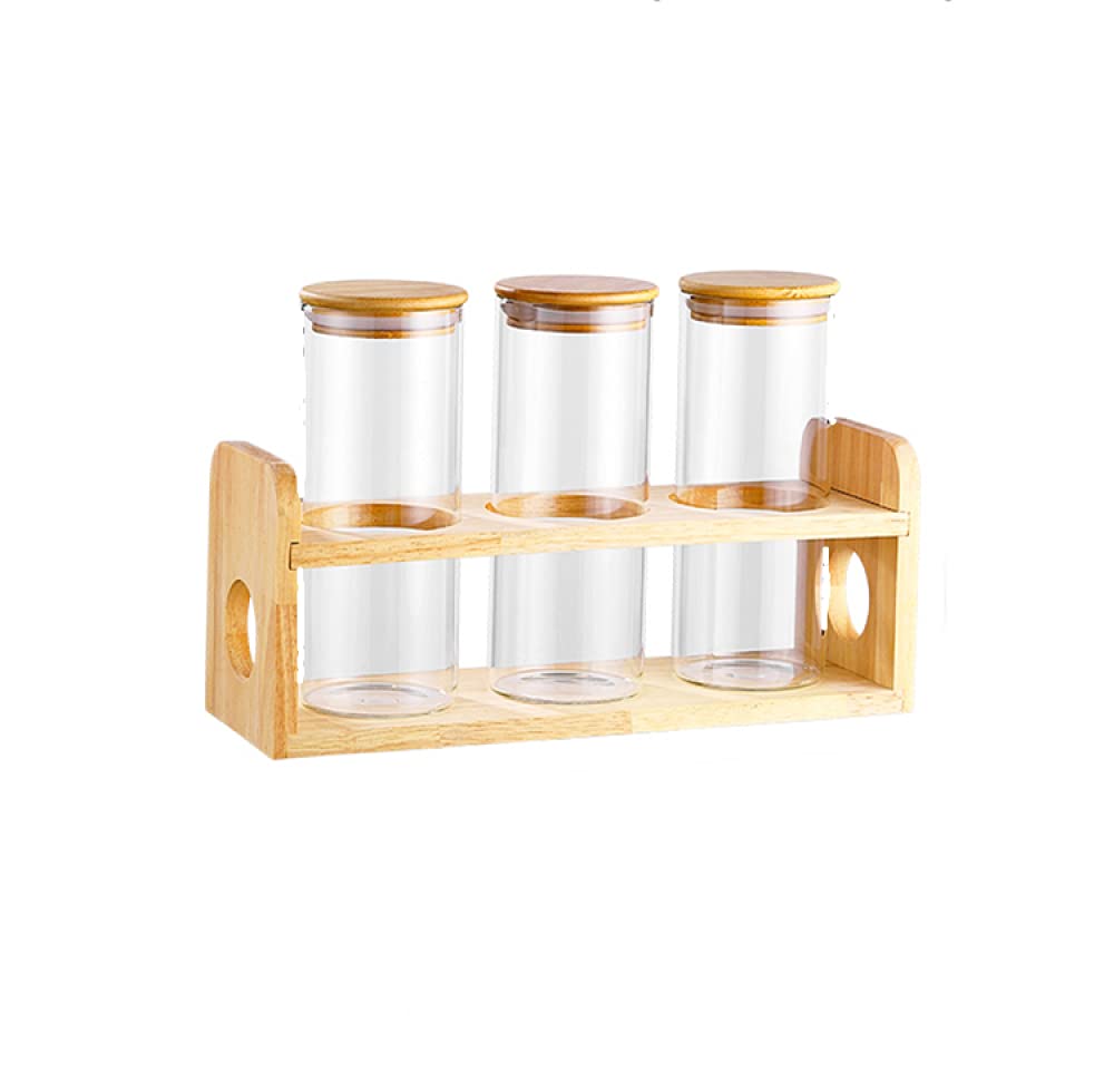 BERTY PUYI Transparent Tea Test Tube Display Rack - Clear Tea Bottle Sample Storage Jar for Tea Shop, Cafe & Home Kitchen Organization