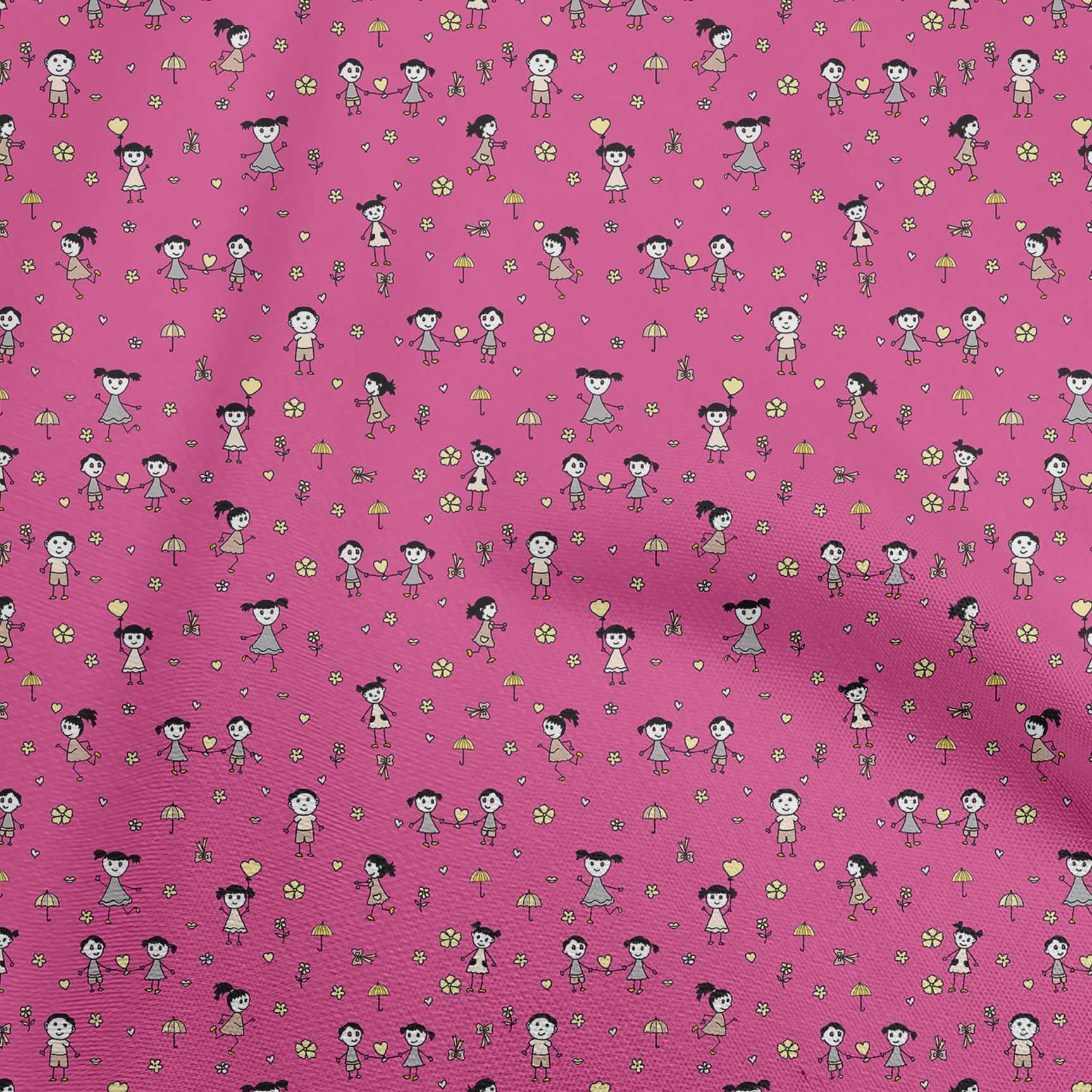 oneOone Rayon Pink Printed Fabric - 56 Inch Wide DIY Sewing Material for Clothing, Dresses & Crafts | Soft, Lightweight & Drapable Fabric by The Yard